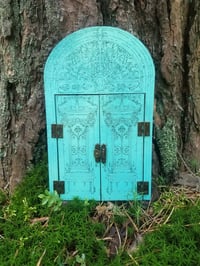 Image 2 of Miniature green fairy door 