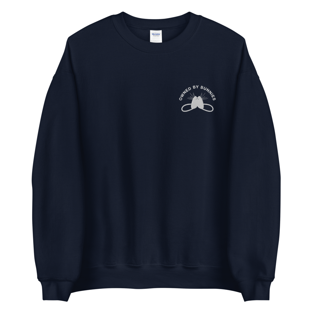 Image of Blanco 'Owned by Bunnies' Embroidered Sweatshirt