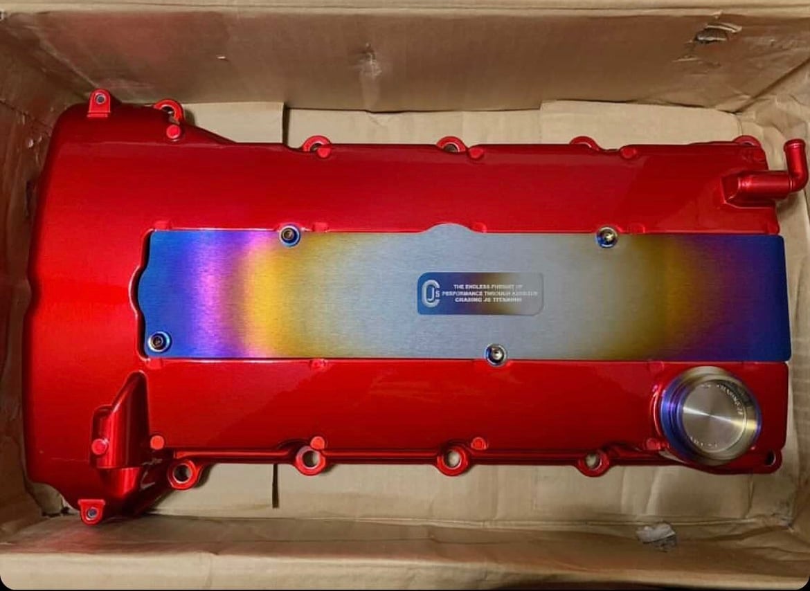 Mitsubishi Evo X 10 Titanium coil pack cover. Chasing JS