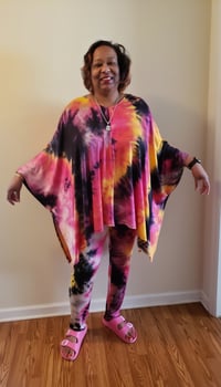 Image 4 of The Glamorous Woman 2pc tunic/pant set tie dye