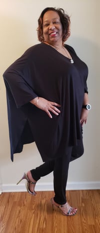 Image 3 of The Glamorous Woman 2pc tunic/pant set black 