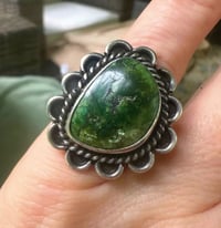 Image 1 of Cerrillos flower ring - very green! 