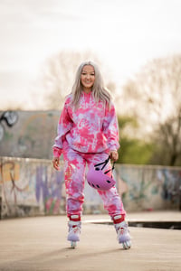 Image 2 of Lilac and Red Tiedye Tracksuit