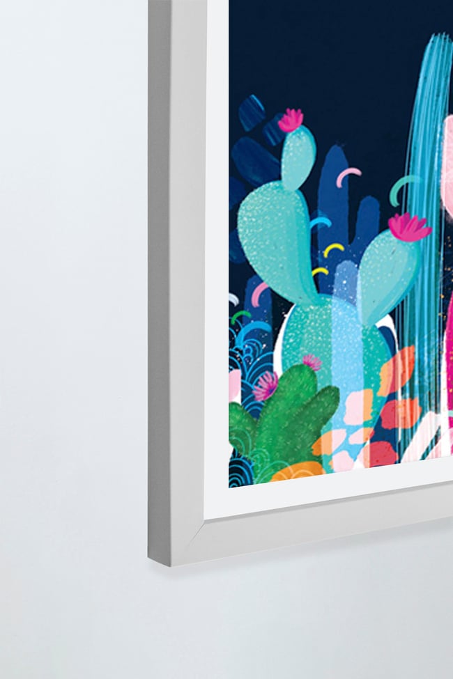 Cactus Fields - Art Print - NAVY