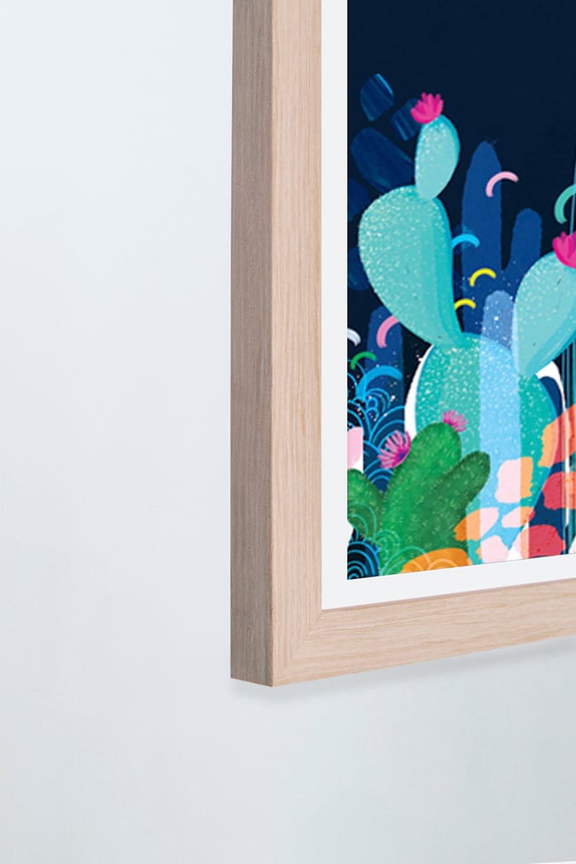 Cactus Fields - Art Print - NAVY