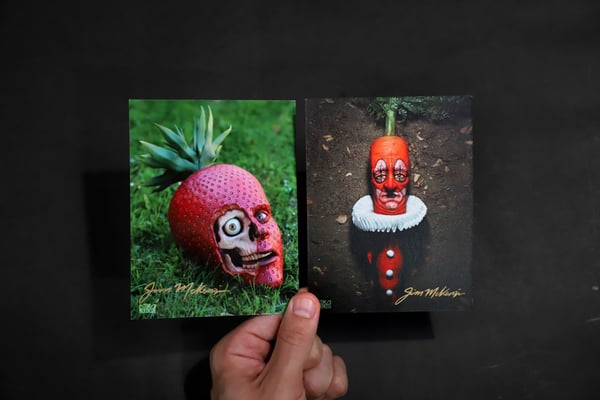 Image of SIGNED Postcard Set - "Strawberry Skull / Carrot Clown" 