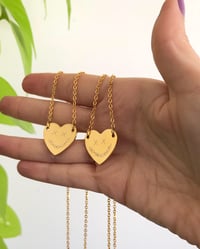 Image 5 of BARBED WIRE SMILEY ENGRAVED HEART NECKLACE