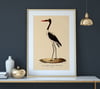Saddle-Billed Stork | Retro Tropical Print | Animal Kingdom Poster | Vintage Print