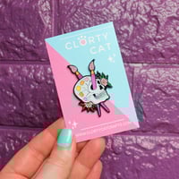 Image 4 of Skull paint palette enamel pin - starving artist - creepy cute - pastel goth - lapel pin badge
