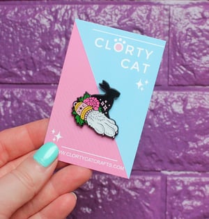 Image of Lucky rabbits foot enamel pin - witchy pin - creepy cute - pastel goth - lapel pin badge