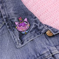 Image 4 of Cat potion bottle enamel pin - witchy pin - creepy cute - pastel goth - lapel pin badge
