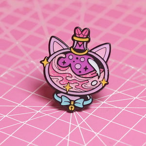 Image of Cat potion bottle enamel pin - witchy pin - creepy cute - pastel goth - lapel pin badge