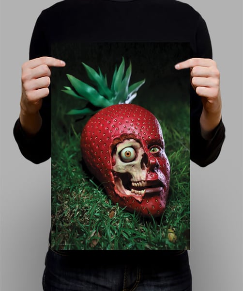 Image of SIGNED Poster - Strawberry Skull 11" X 17"