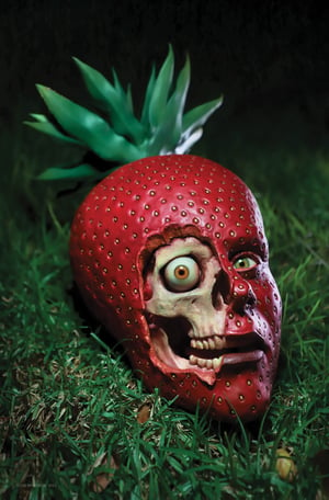 Image of SIGNED Poster - Strawberry Skull 11" X 17"