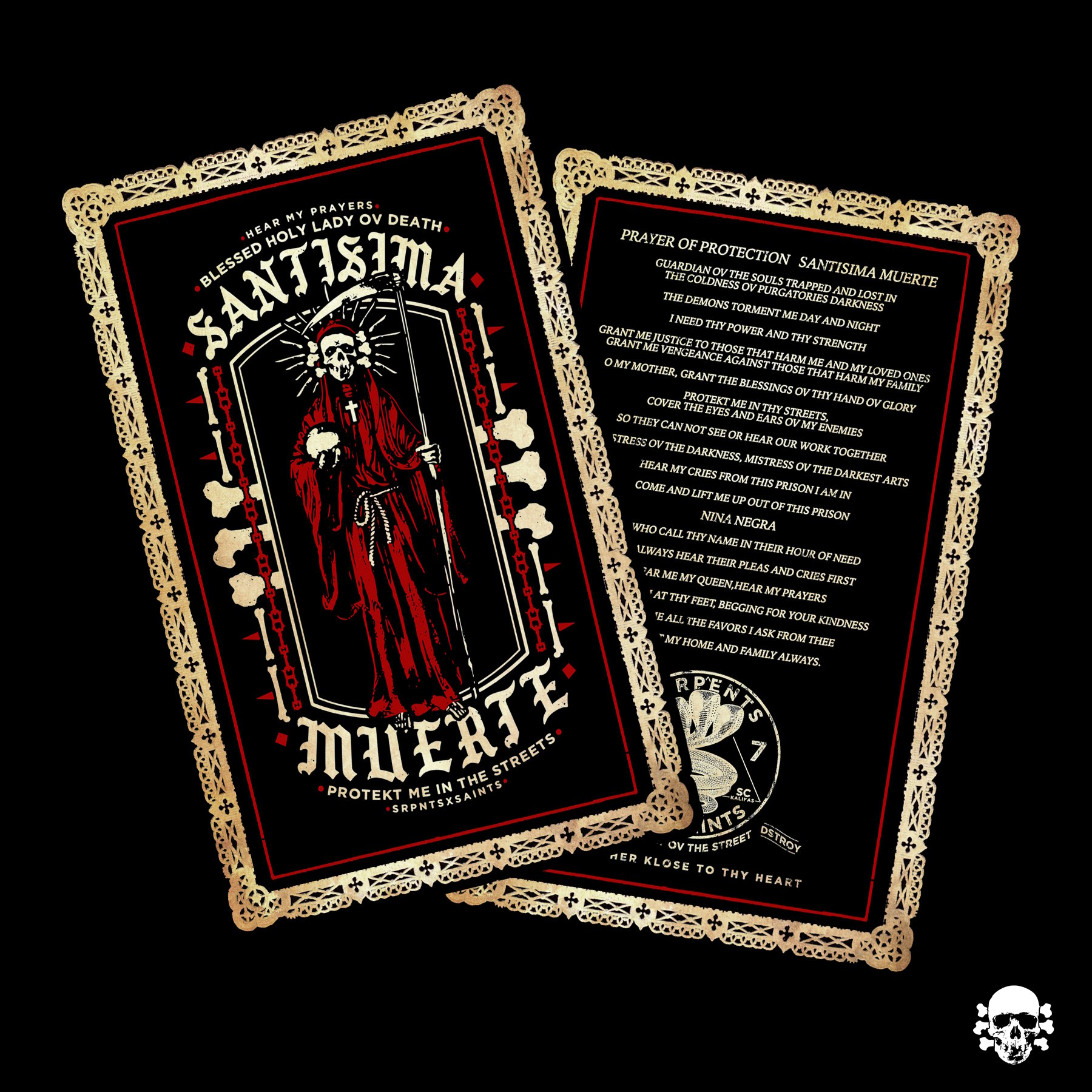 SIGIL & OG SANTA MUERTE - PRAYER CARDS | SERPENTSXSAINTS