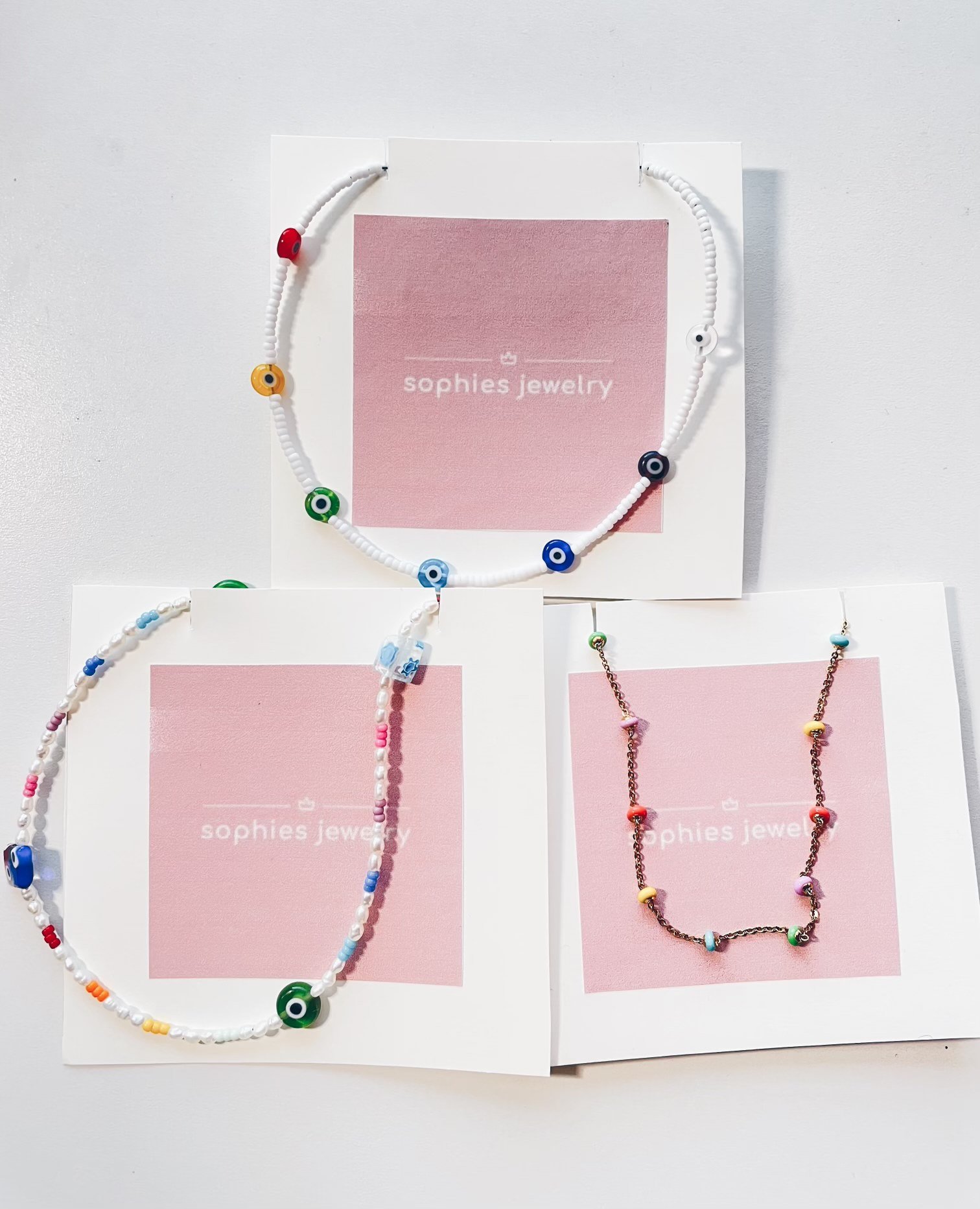 Image of rainbow necklaces