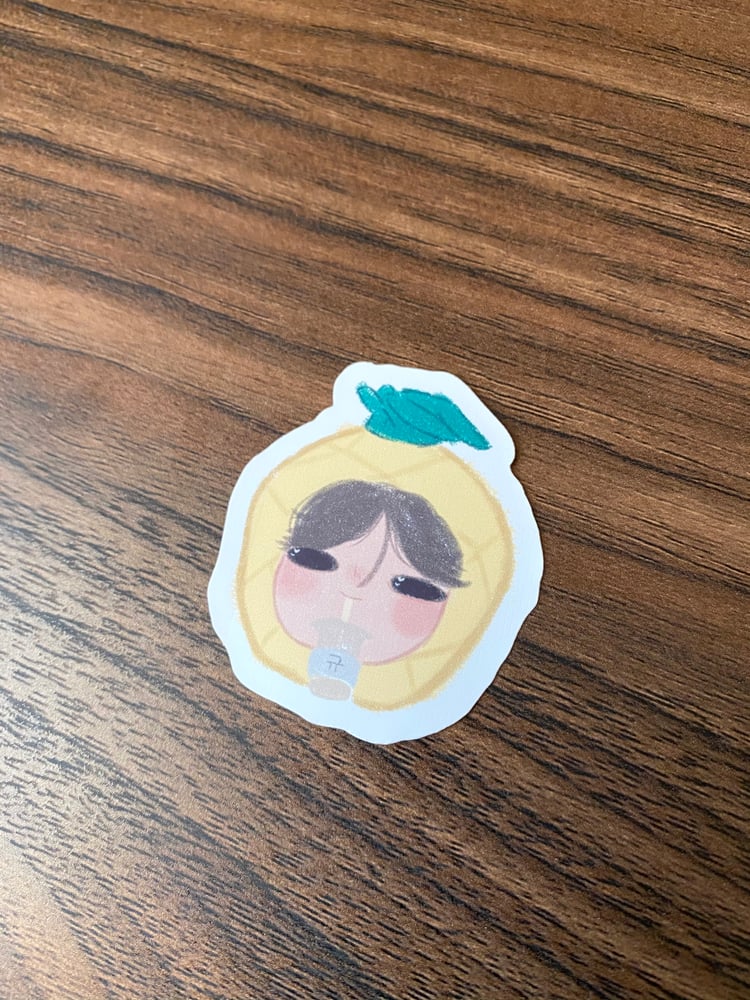 Image of "pinapple hat" beomgyu sticker