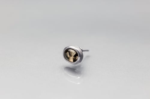 Image of "I love" teddy-bears silver earring with photos, rock crystal · AMO ·