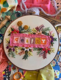 Image 1 of 8” ‘Crafty’ letters floral hoop
