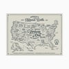 National Parks Map - 12x16 Poster 