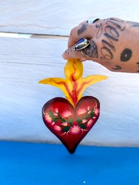 Image 2 of Hand painted flaming heart 