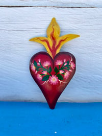 Image 4 of Hand painted flaming heart 