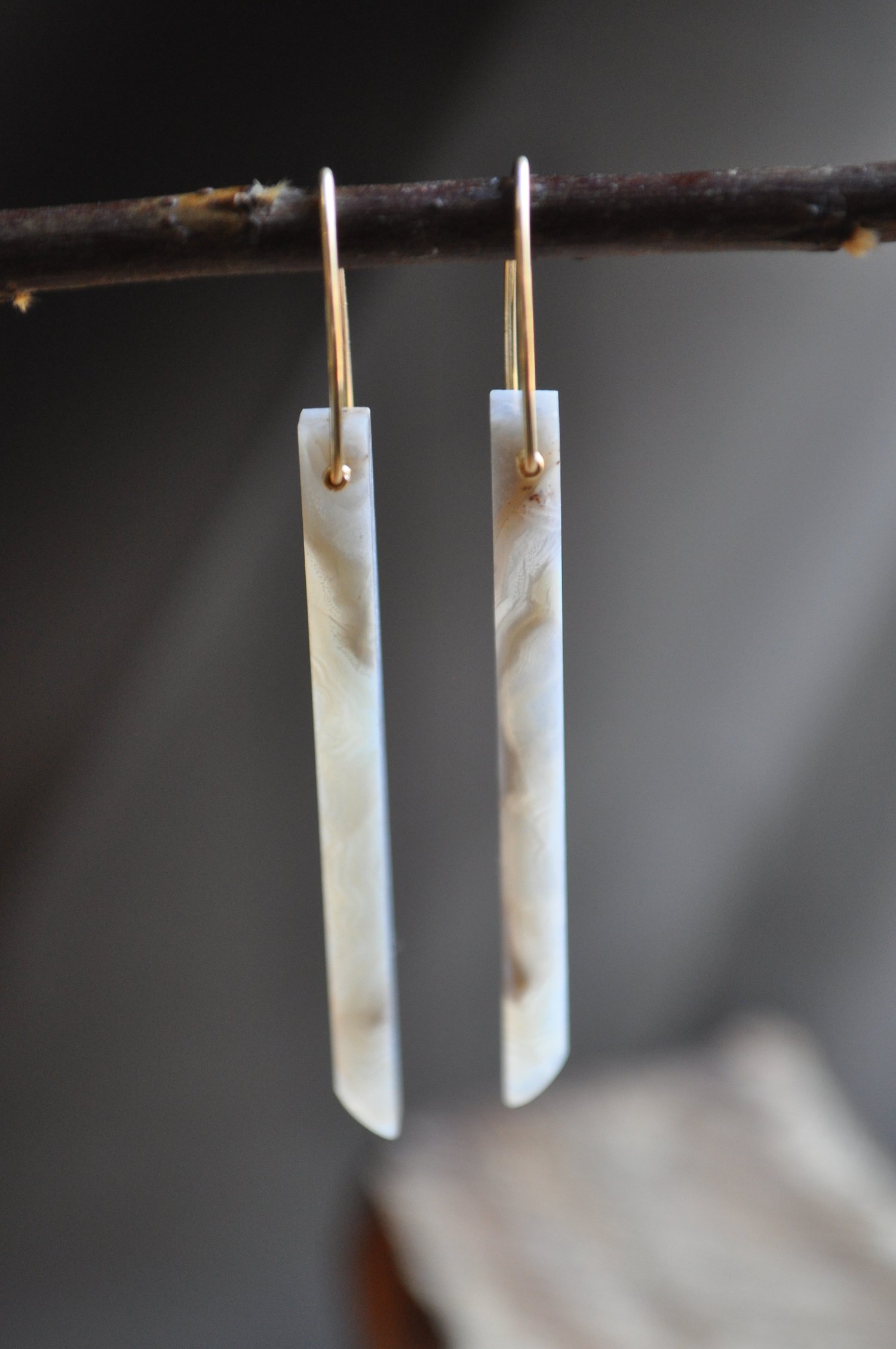 Image of OOAK Crazy Lace Agate Bar Dangles