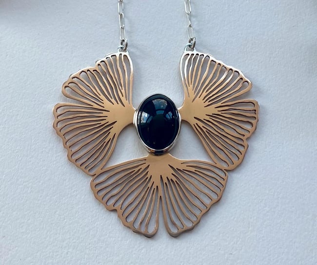 Onyx & Bronze Specimen Necklace