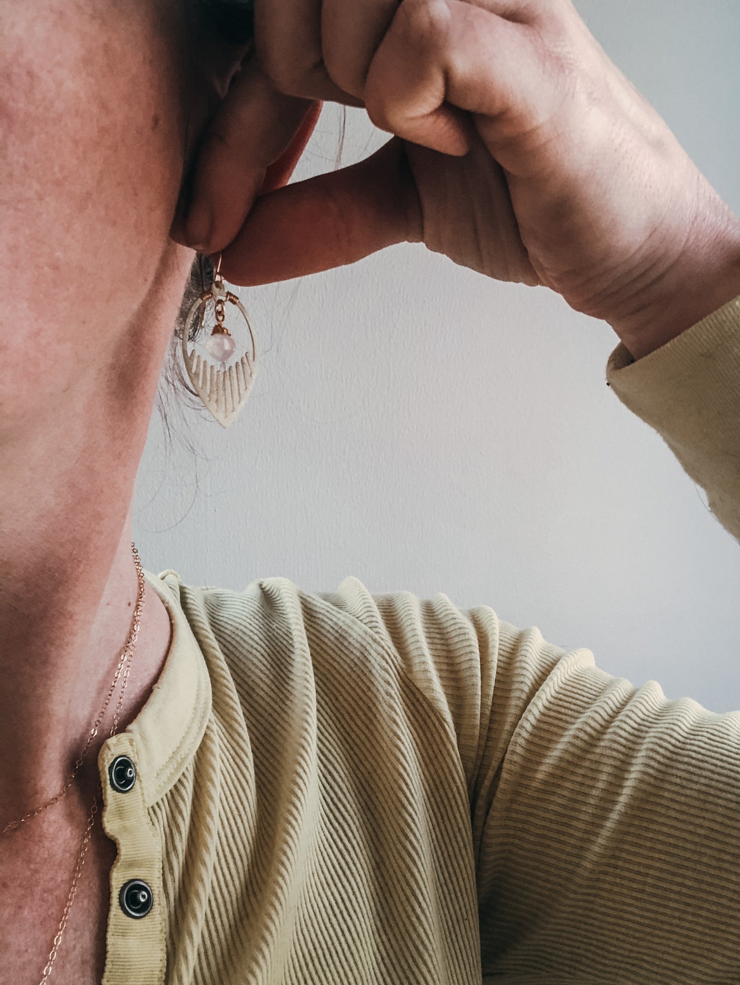 Image of Rainbow Moonstone Teardrop Dangles