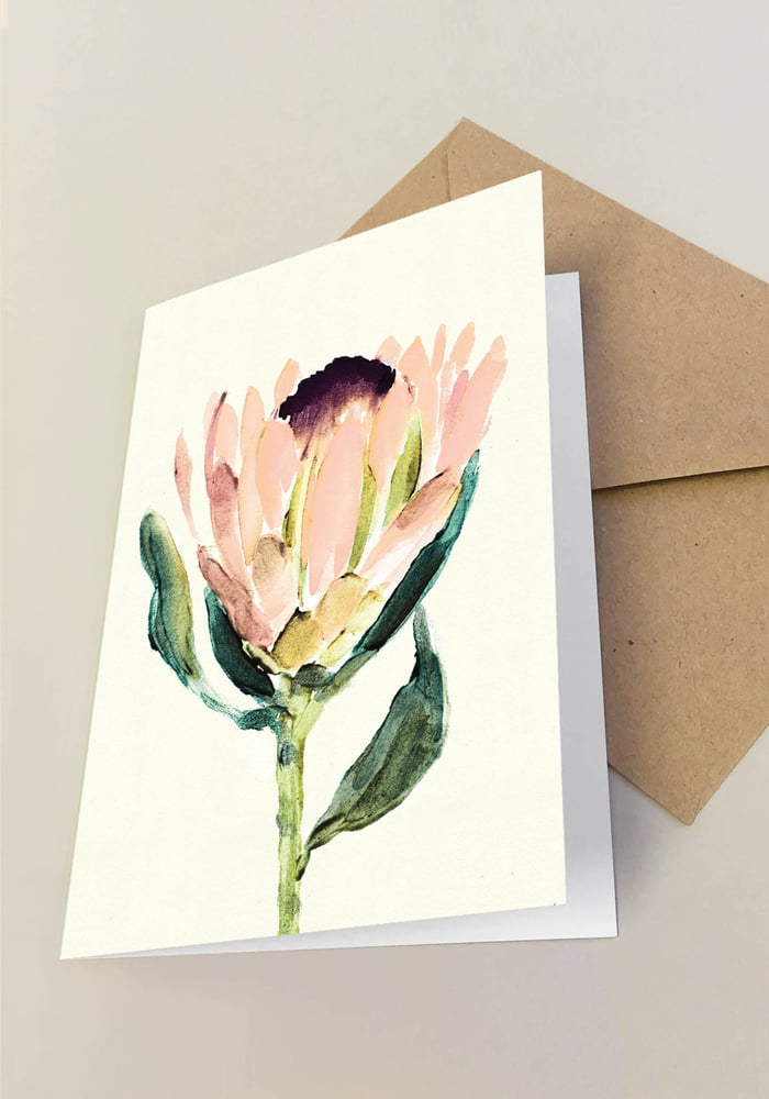 Image of 5 Notecards folded Protea No.1001