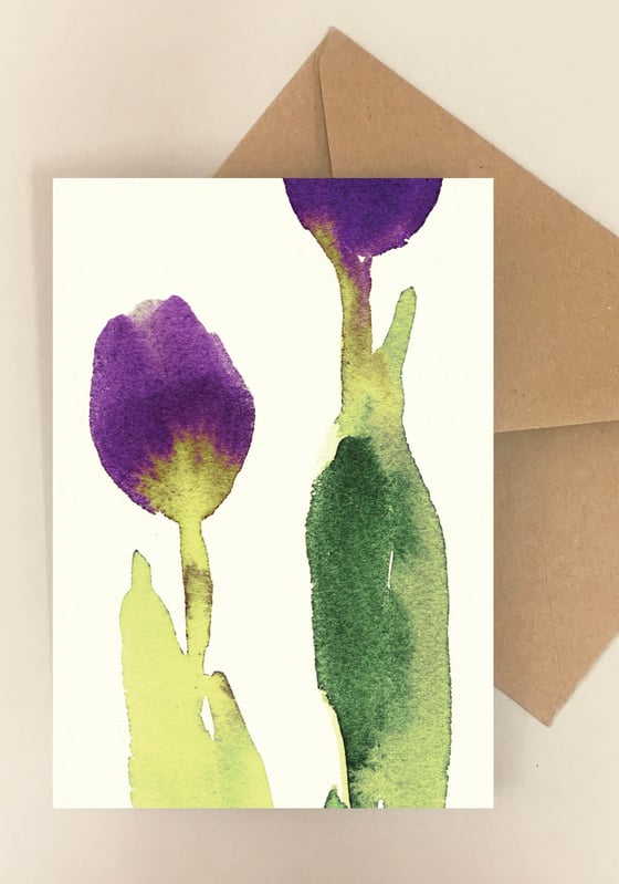 Image of 5 Notecards folded Tulipa No. 1002