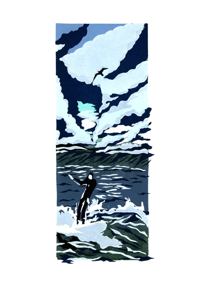 Wave Project Cloud Dreams - limited edition surfer screen print 