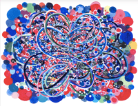 Image 1 of Loopy Blue Horizontal Diptych Giclee Print