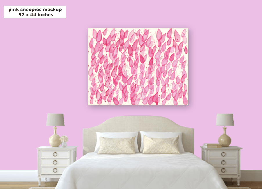 Image of Monochrome Pink Allover Snoopies Giclee Print