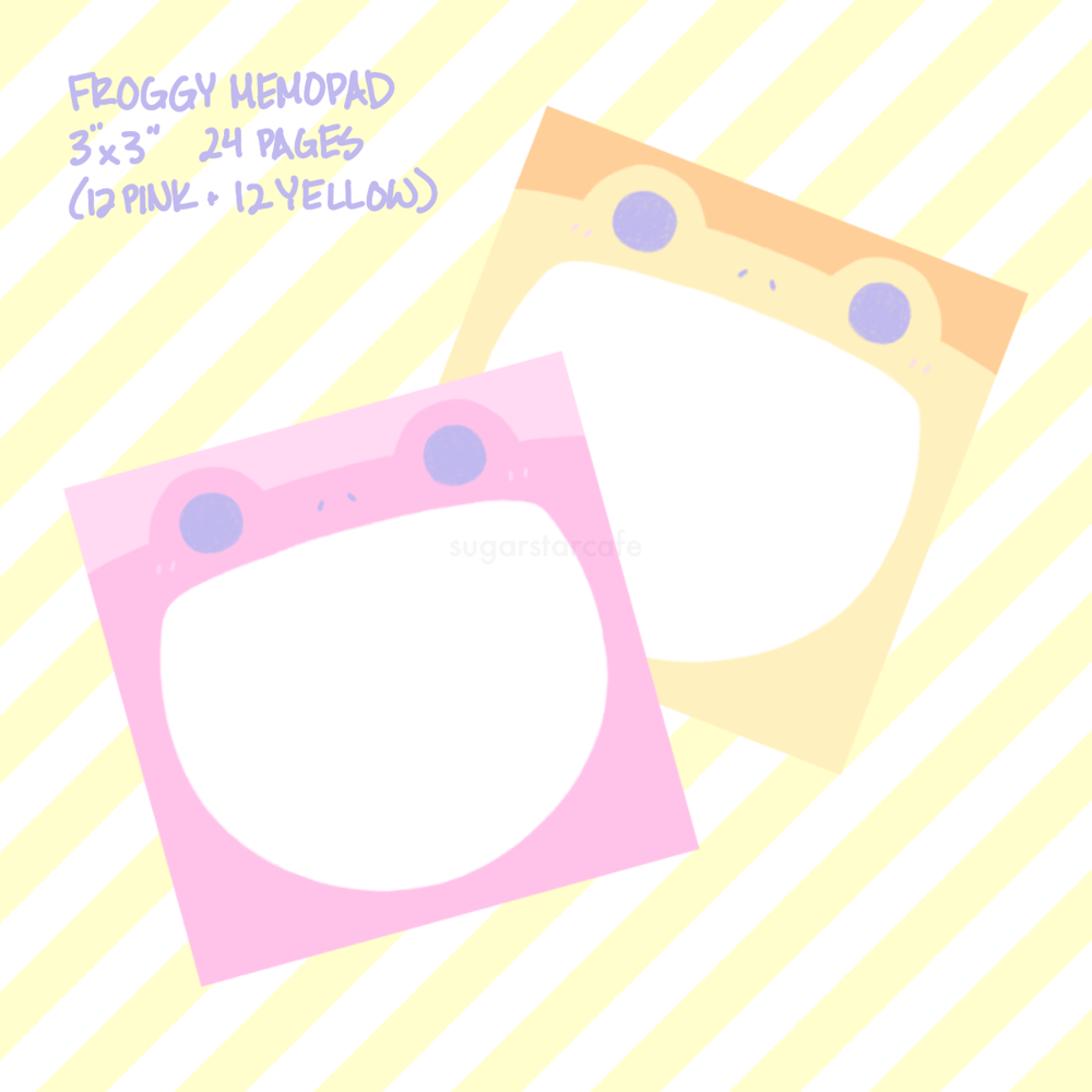 Town Tune Froggy Memo Sheets (Pink + Yellow)