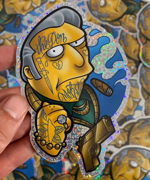 Image of Fat Tony glitter stickers