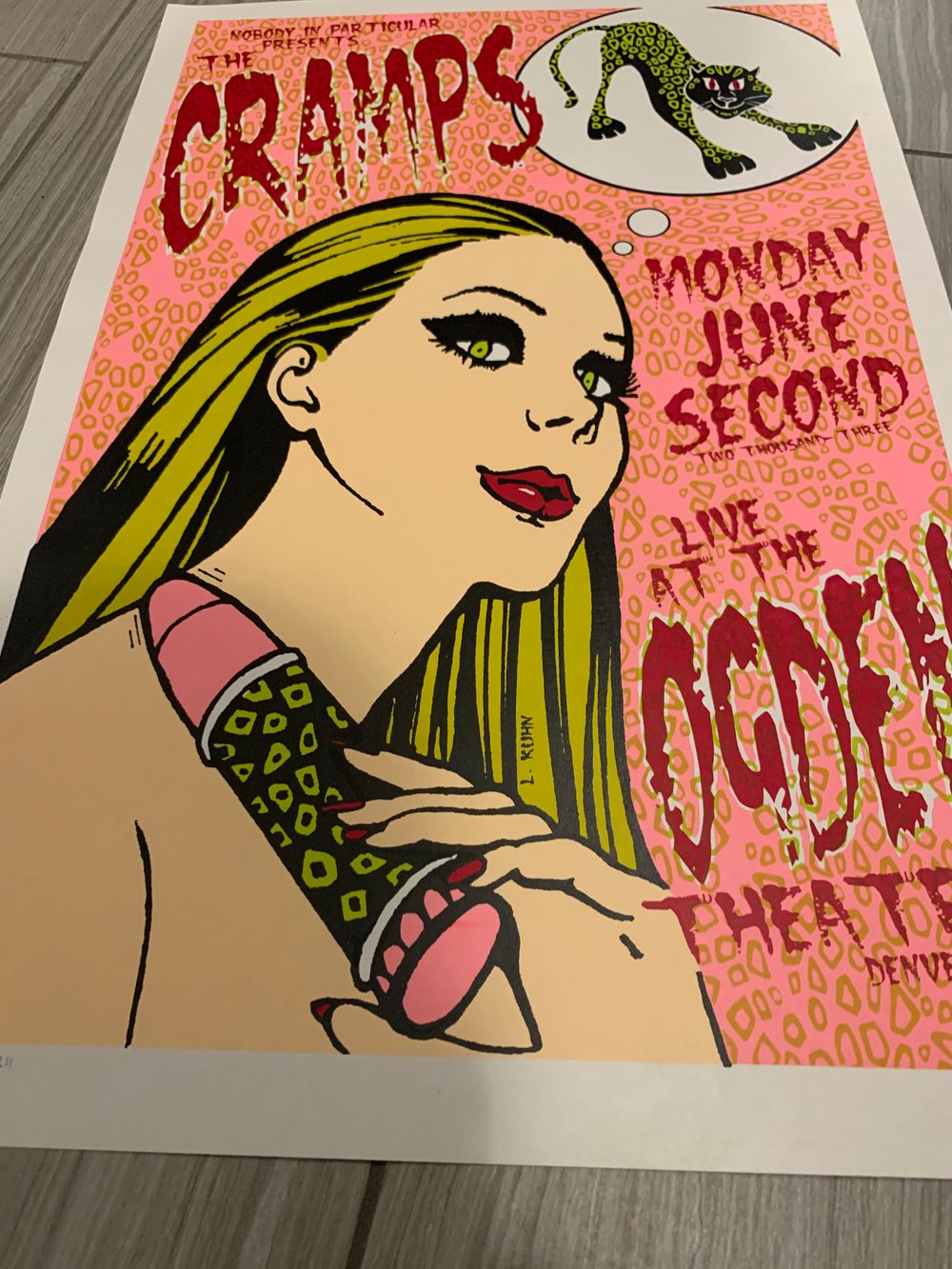 The Cramps Signed + Numbered Silkscreen Concert Poster By Lindsey Kuhn