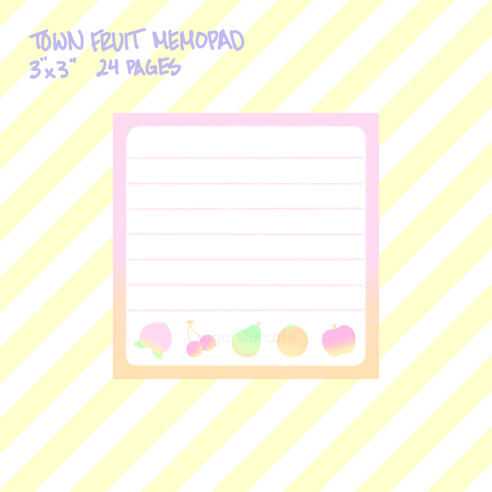Town Fruit Memo Sheets