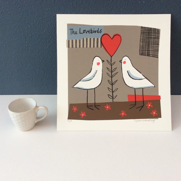 Image of The Lovebirds silk screen print