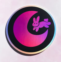 Image 2 of Moon Rabbit Pins Logo Holographic Stickers