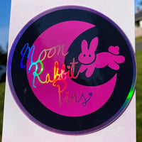 Image 1 of Moon Rabbit Pins Logo Holographic Stickers