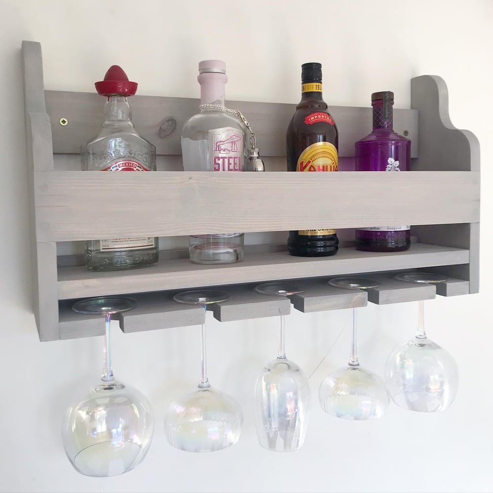 Wall mounted gin bar/wine rack