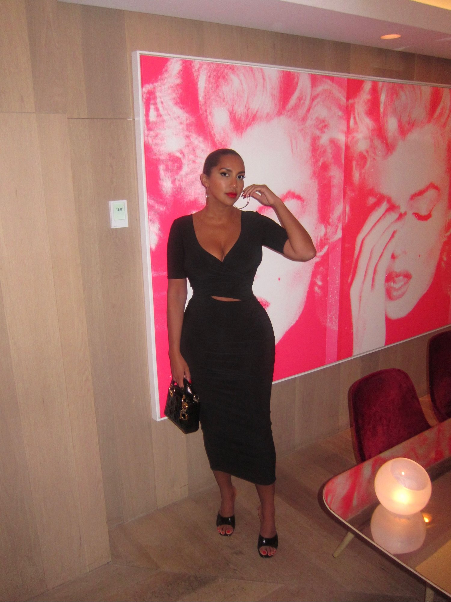 Image of ARTI GOGNA BLACK SEXY TIE-UP MIDI DRESS (S)