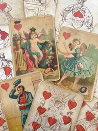 Image 1 of Jeu 52 de cartes très rares et anciennes, dite Jeanne Hachette ou Roi des Ribauds, 1860! 