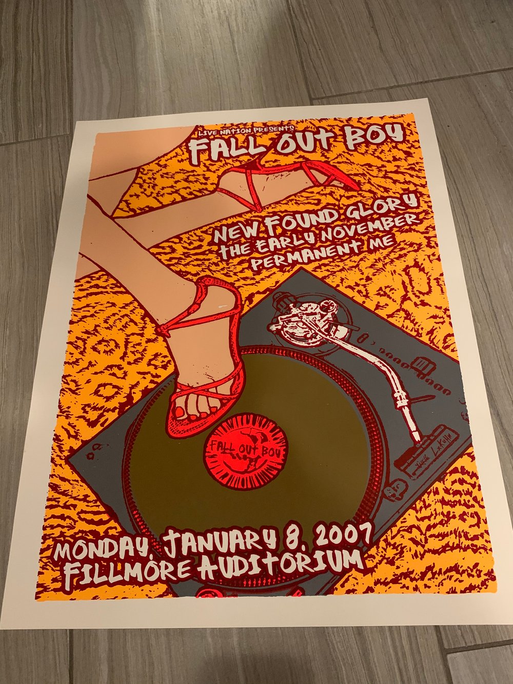Fall Out Boy / New Found Glory Silkscreen Concert Poster By Lindsey Kuhn