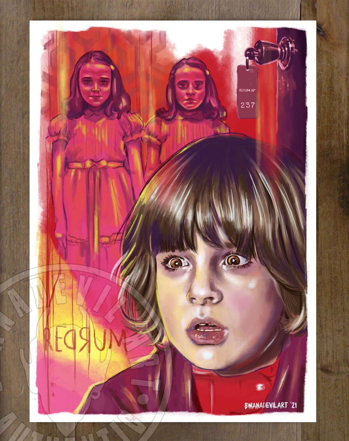Image of REDRUM The Shining Mini Print (Stephen King Edition) 5x7 in.