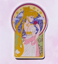 Art Nouveau Serenity 3.5” Glitter Sticker