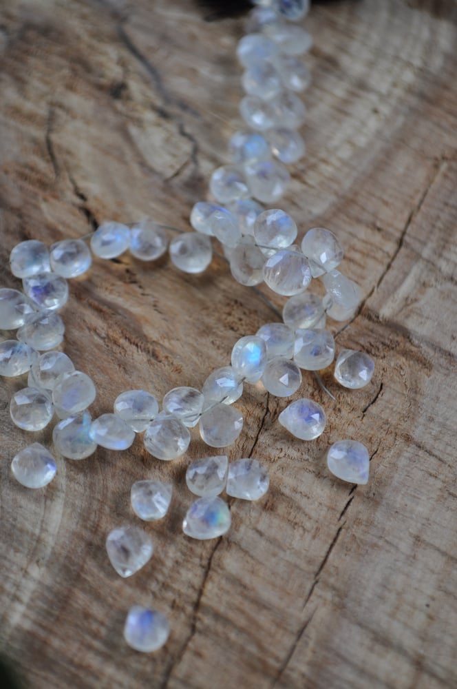 Image of Rainbow Moonstone Teardrop Necklace - on Gold Fill