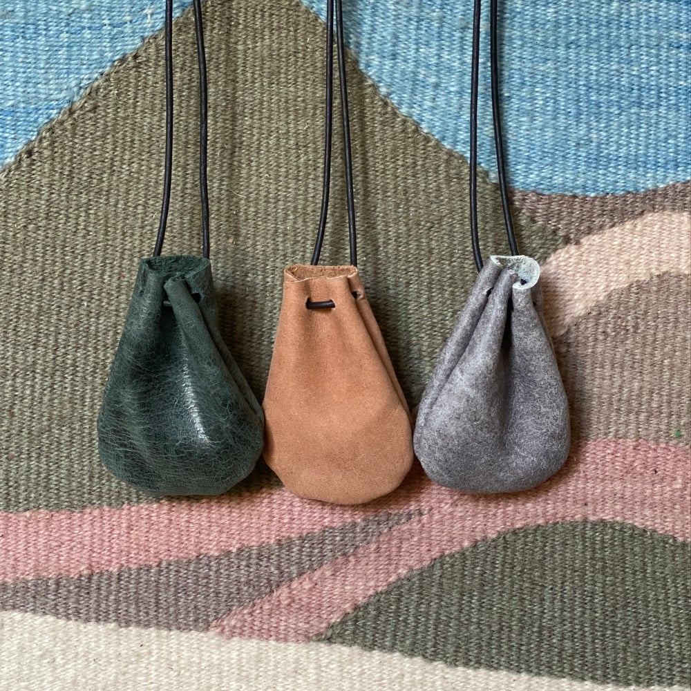 Image of crystal pouch necklaces
