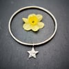 Hammered Silver Star Bangle